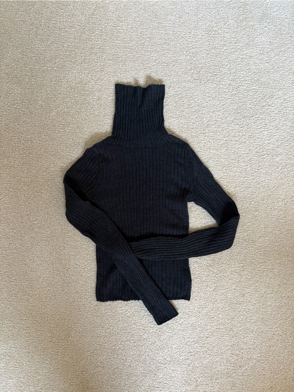 Charcoal Ribbed Turtleneck Inner
